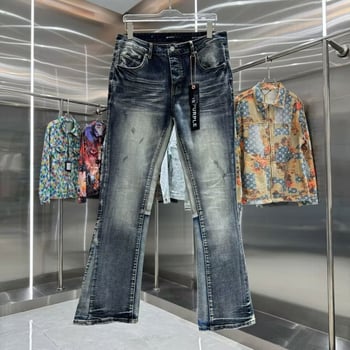 2026 Blugi din denim cu material moale, croială drapată și ușor evazată, buzunar posterior cu clapă, lift pentru fesieri, croială slim