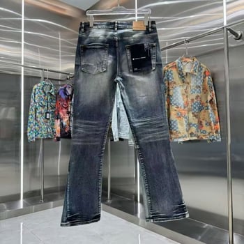 2026 Blugi din denim cu material moale, croială drapată și ușor evazată, buzunar posterior cu clapă, lift pentru fesieri, croială slim