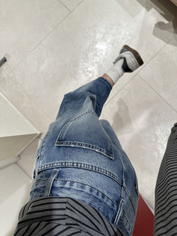 Jeans cropped albastre în stil vintage american pentru femei, mărime plus, primăvară, croială lejeră, talie înaltă, efect de subțiere, croială dreaptă-largă, lungime capri