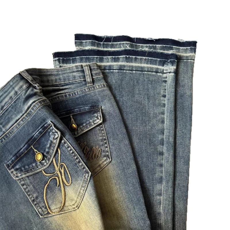 Jean albastru închis vintage, talie înaltă, denim spălat, bootcut pentru femei, primăvară și toamnă, croială slim, elastice