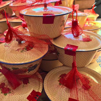 Fedéllel ellátott zománcozott és porcelán tál, zsírüveg, kerámia tálaláshoz, nosztalgikus retro stílus