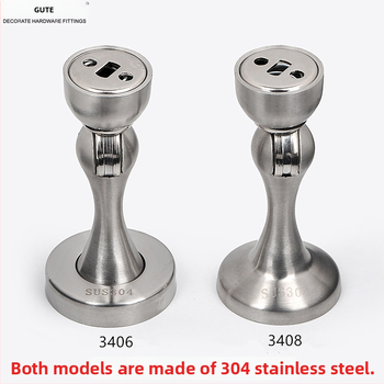 Magnetická zarážka dverí Gut 304 z nehrdzavejúcej ocele do kúpeľne, odolná voči hrdzi, nástenná, brúsená povrchová úprava, modely 3406/3408.