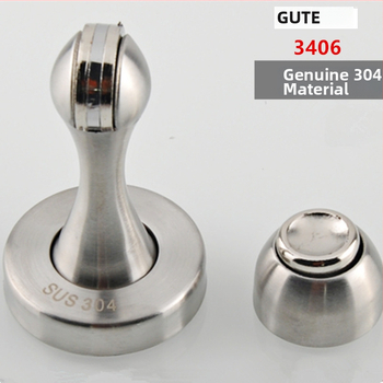 Magnetická zarážka dverí Gut 304 z nehrdzavejúcej ocele do kúpeľne, odolná voči hrdzi, nástenná, brúsená povrchová úprava, modely 3406/3408.