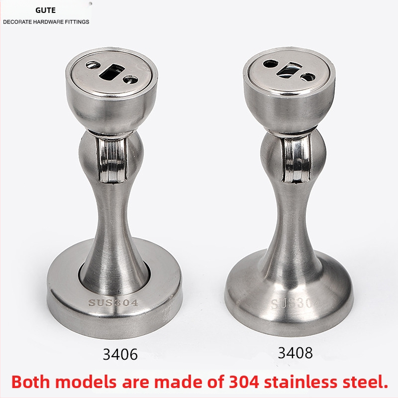 Magnetická zarážka dverí Gut 304 z nehrdzavejúcej ocele do kúpeľne, odolná voči hrdzi, nástenná, brúsená povrchová úprava, modely 3406/3408.