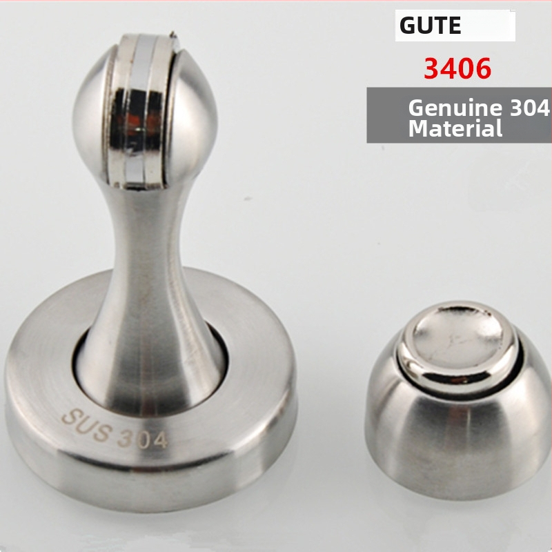 Magnetická zarážka dverí Gut 304 z nehrdzavejúcej ocele do kúpeľne, odolná voči hrdzi, nástenná, brúsená povrchová úprava, modely 3406/3408.