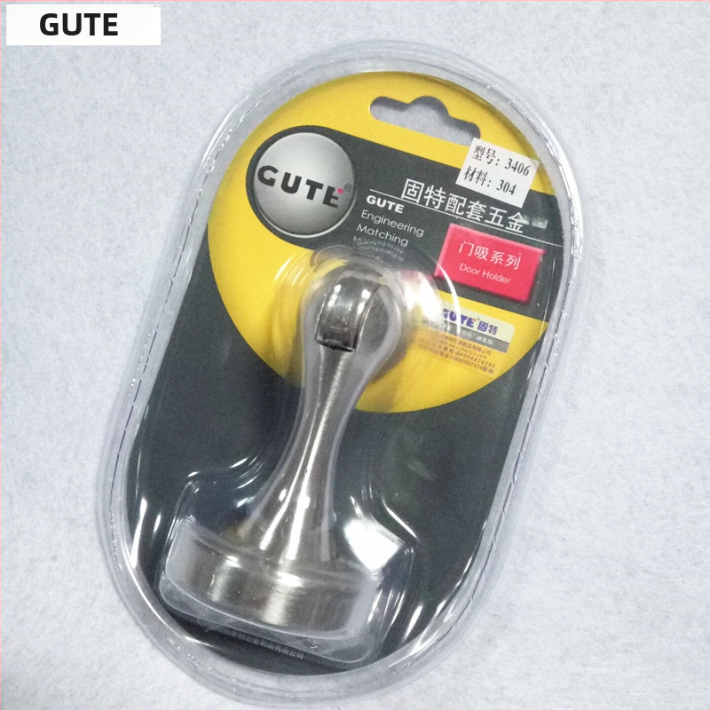 Magnetická zarážka dverí Gut 304 z nehrdzavejúcej ocele do kúpeľne, odolná voči hrdzi, nástenná, brúsená povrchová úprava, modely 3406/3408.