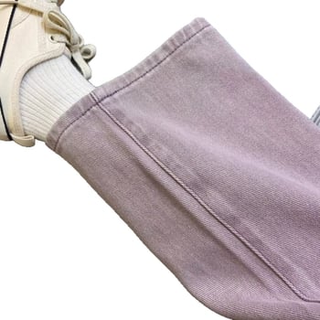 Blugi femei roz prăfuit, talie înaltă, croială dreaptă și wide-leg, stil coreean, model nou 2025