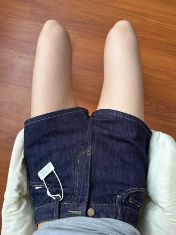 Shorturi din denim albastru închis pentru femei, talie înaltă, croială lejeră dreptă, siluetă în formă de A, vară