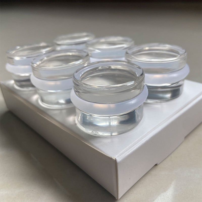 Stopper cilindric pentru uși din acrilic transparent, montat pe podea, fără găuri, silențios și protecție la coliziuni