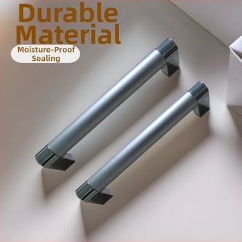 Mâner din plastic pentru sertare și dulapuri, mâner pentru cabina de duș, ABS, finisaj argintiu ceață, stil modern minimalist
