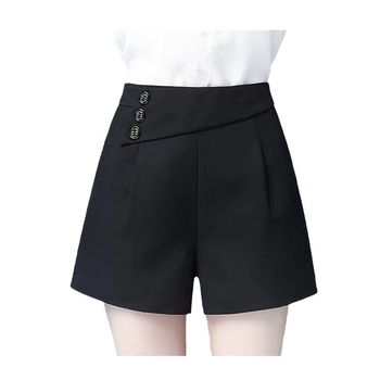 Pantaloni pentru femei de vară, talie înaltă, croială în A, largi, lungime 3/4, poliester, outfit casual de lucru