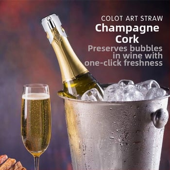 Stopper pentru sticlă de vin spumant, etanșare gonflabilă, universal pentru șampanie, Moscato și Martini