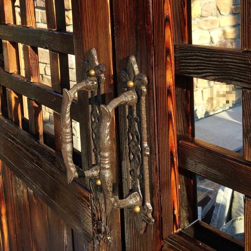 Mâner de ușă din fontă, stil european vintage, pentru grădină și curte, decor de perete (un obiect)