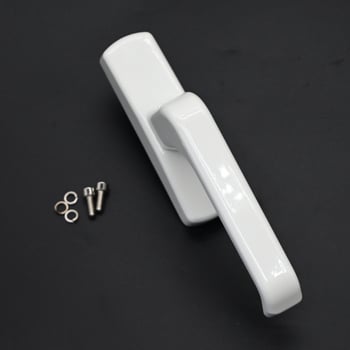 Mâner pentru fereastră din aliaj de aluminiu, alb, în formă de arc, deschidere spre interior, pentru ferestre glisante