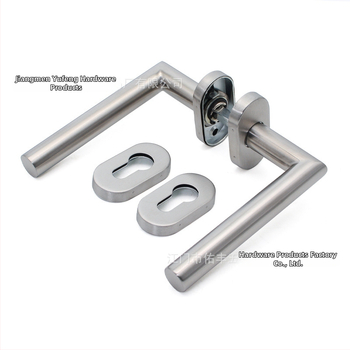 Mâner de ușă din oțel inoxidabil 304, capac oval, finisaj negru mat, design cu unghi drept, cadru de ușă din aluminiu îngust, mâner de ușă în două părți