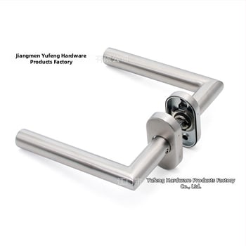 Mâner de ușă din oțel inoxidabil 304, capac oval, finisaj negru mat, design cu unghi drept, cadru de ușă din aluminiu îngust, mâner de ușă în două părți