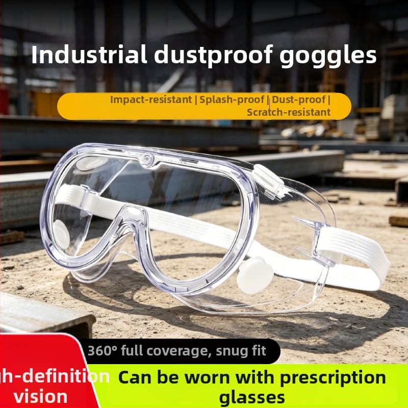Ochelari de protecție industriali cu protecție la stropi, praf și ceață; potriviți pentru tăiere, șlefuire și ciclism.