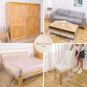 Husă de protecție împotriva prafului pentru mobilier – folie plastică de unică folosință pentru canapea
