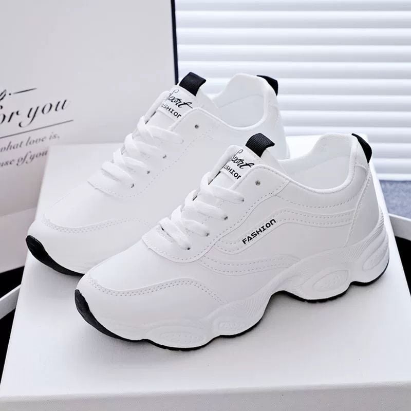 Adidași albi din piele, respirabili, pentru femei, stil coreean de toamnă, pantofi casual cu talpă moale