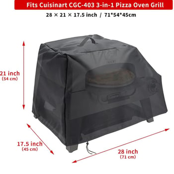 Husa de protecție pentru cuptorul de pizza de curte, 3 în 1, material Oxford 600D, husă de protecție pentru grill exterior
