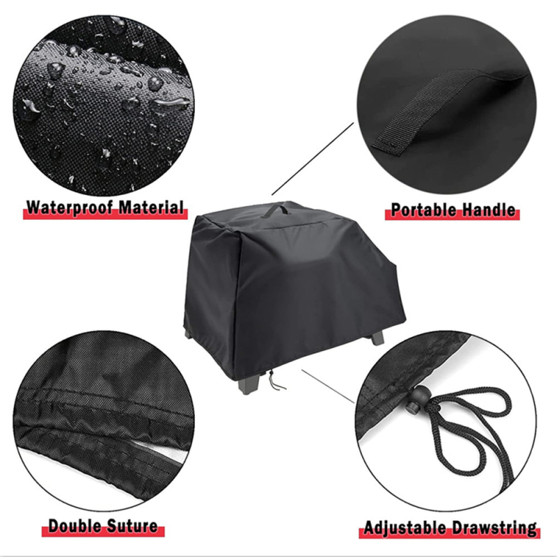 Husa de protecție pentru cuptorul de pizza de curte, 3 în 1, material Oxford 600D, husă de protecție pentru grill exterior
