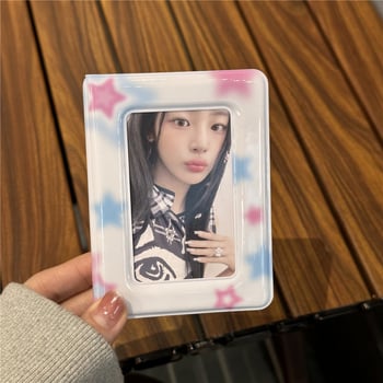 Album Polaroid de 3 inci cu spațiu pentru carduri, design inimă drăguț în grilă, suport pentru card în stil coreean.