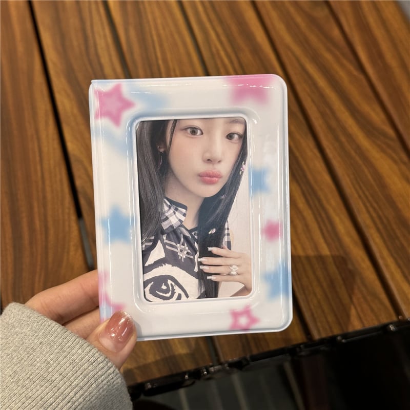 Album Polaroid de 3 inci cu spațiu pentru carduri, design inimă drăguț în grilă, suport pentru card în stil coreean.