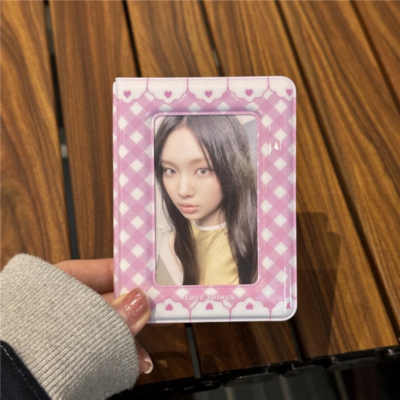 Album Polaroid de 3 inci cu spațiu pentru carduri, design inimă drăguț în grilă, suport pentru card în stil coreean.