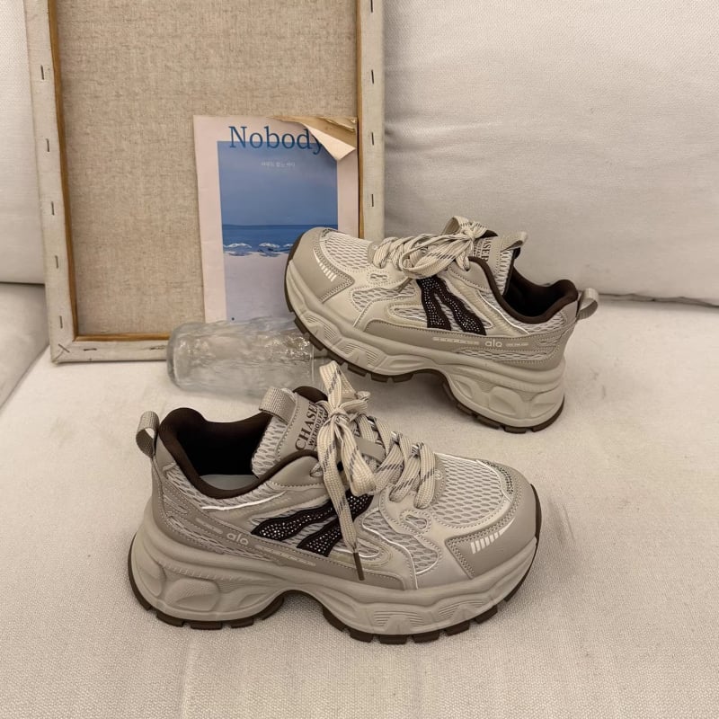 Pantofi de damă cu talpă groasă, stil dad sneakers, primăvara 2026, crește înălțimea pentru siluete mici, pantofi sport casual la modă