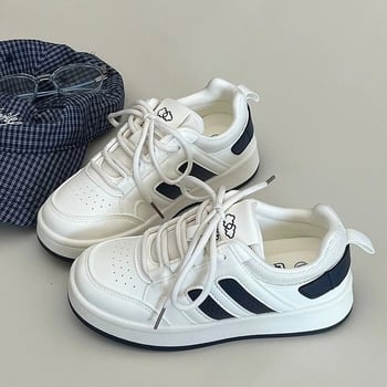 Adidași femei în stil Hong Kong, design de nișă, pantofi sport casual albi, primăvară–toamnă 2025
