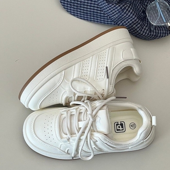 Adidași femei în stil Hong Kong, design de nișă, pantofi sport casual albi, primăvară–toamnă 2025