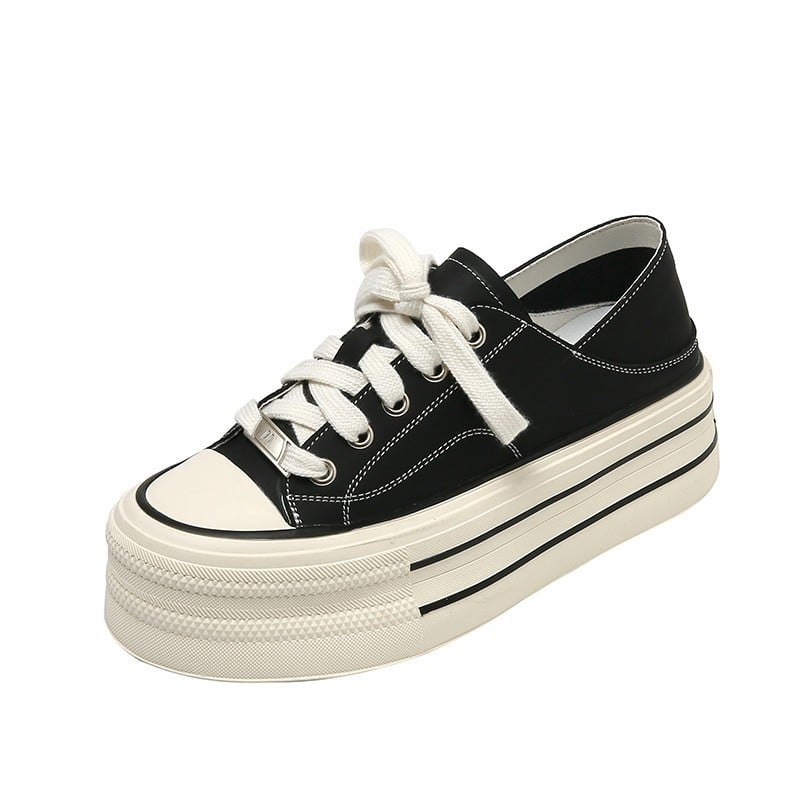 Pantofi sport femei din pânză albi, cu talpă groasă pentru creșterea înălțimii, purtare în două moduri, talpă moale, încălțăminte casual