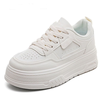 Adidași albi pentru femei, talpă groasă, crește înălțimea, sport casual respirabil, primăvara 2025
