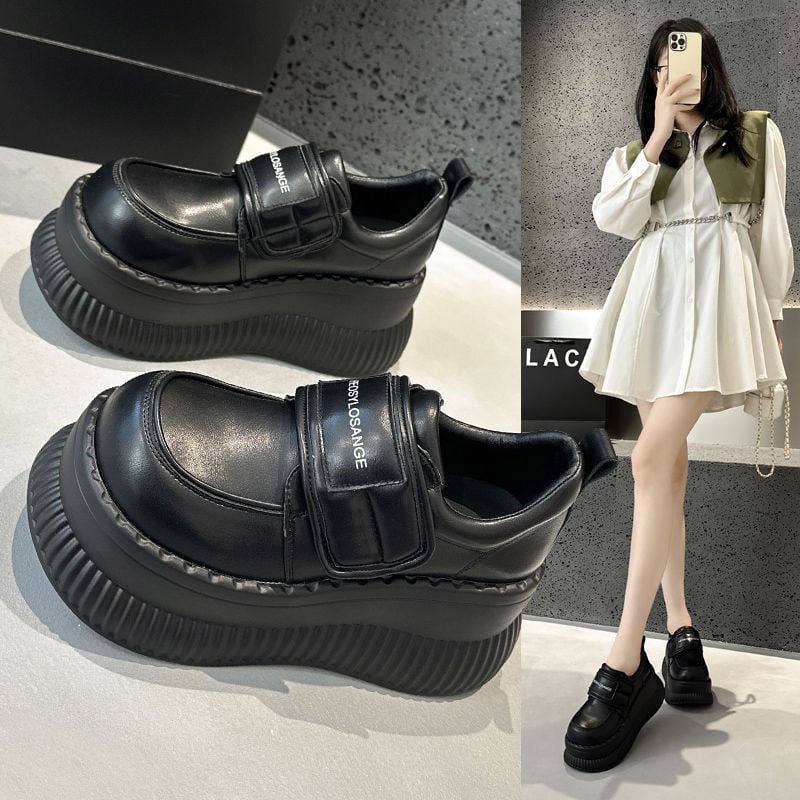Pantofi sport femei cu talpă groasă, plasă respirabilă, stil dad shoes, Velcro închidere, creștere înălțime 3-5 cm