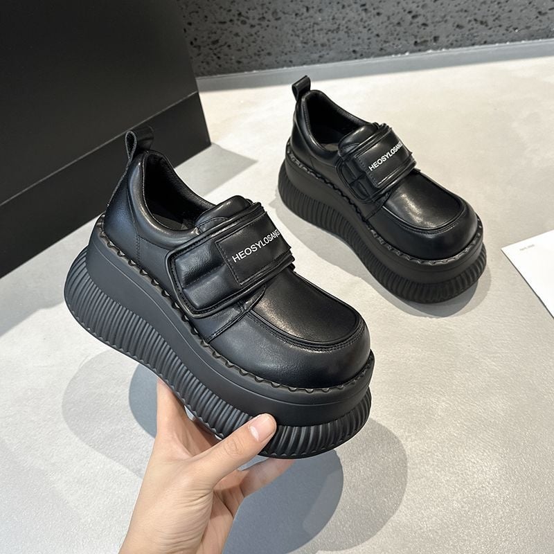 Pantofi sport femei cu talpă groasă, plasă respirabilă, stil dad shoes, Velcro închidere, creștere înălțime 3-5 cm