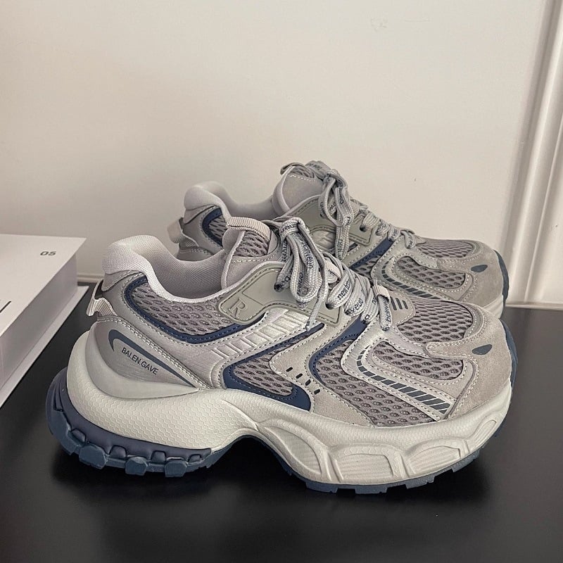 Pantofi sport femei dad sneakers, primăvara 2026, din plasă respirabil, talpă groasă pentru creștere înălțime, pantofi sport casual