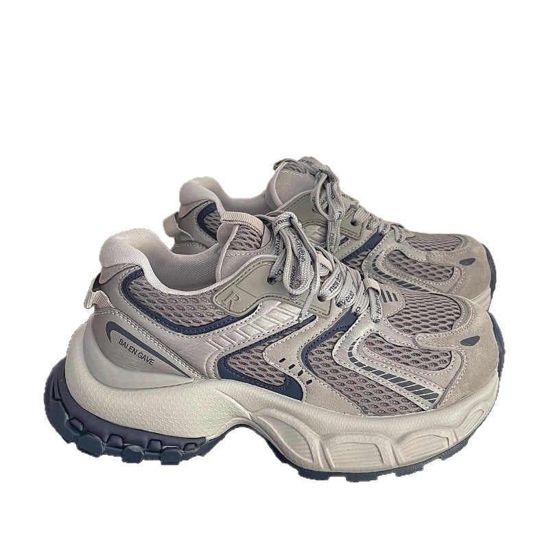 Pantofi sport femei dad sneakers, primăvara 2026, din plasă respirabil, talpă groasă pentru creștere înălțime, pantofi sport casual