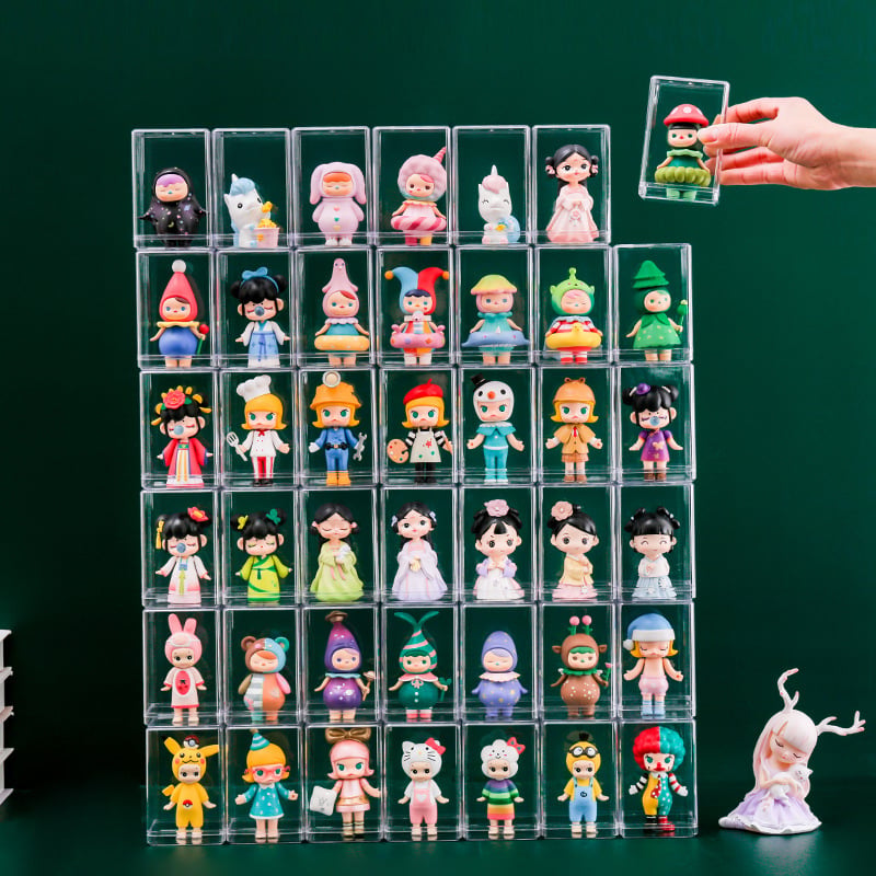 Vitrină acrilică pentru afișarea blind box-urilor, pentru depozitarea unei figurine (Bubble Mart)