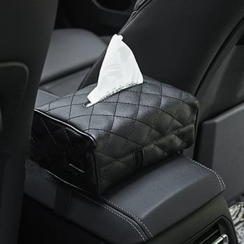 Cutie de șervețele auto din piele, cu prindere suspendată la spatele scaunului