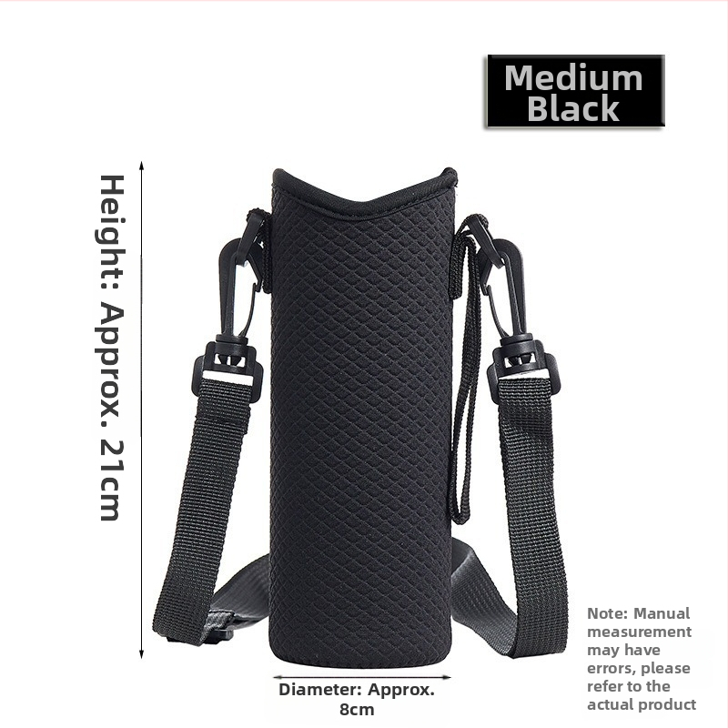 Hőszigetelt pohár tok crossbody-híjjal, vízpalackhoz, nagy kapacitás, univerzális testreszabás