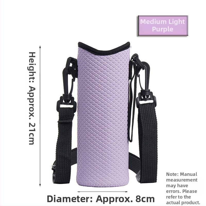 Hőszigetelt pohár tok crossbody-híjjal, vízpalackhoz, nagy kapacitás, univerzális testreszabás