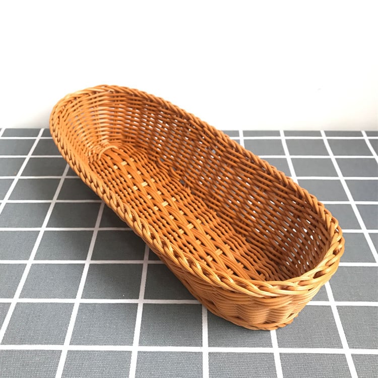 Coș din plastic, în stil rătan, pentru pâine, fructe și legume, depozitare și expunere în bucătărie