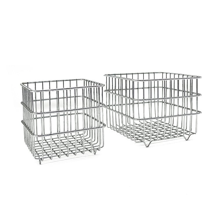 Cos de depozitare din plasă metalică pentru birou — organizator modern minimalist pentru rechizite, machiaj și accesorii mici