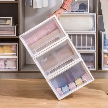 Cutie plastică de depozitare cu sertare, organizator de haine îngroșat pentru garderobă, mare capacitate, personalizabil