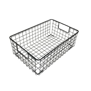 Coș de depozitare pentru desktop, coș din sârmă metalică în stil nordic pentru birou, cărți, jucării și fructe, organizator pentru hârtie A4