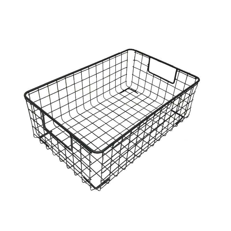 Coș de depozitare pentru desktop, coș din sârmă metalică în stil nordic pentru birou, cărți, jucării și fructe, organizator pentru hârtie A4