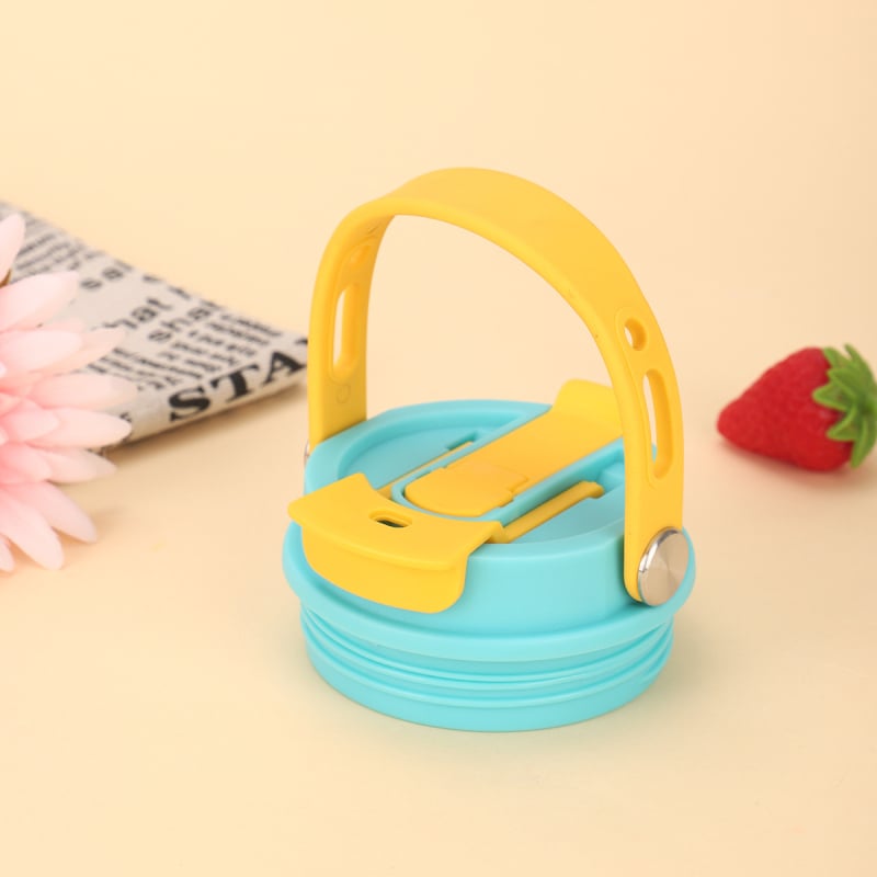 Capac ceramic izolat pentru cană Lily of the Valley, cu pai, etanș, fără scurgeri, pentru două băuturi, mare capacitate