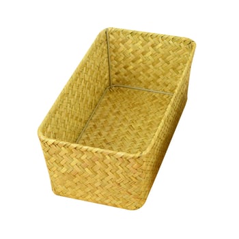 Coș de depozitare minimalist din paie pentru casă și birou, organizator pentru masă de machiaj, coș pentru gustări la birou, personalizabil