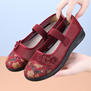 Női légáteresztő hálós slip-on szandálok, kényelmes csúszásmentes nyári cipők
