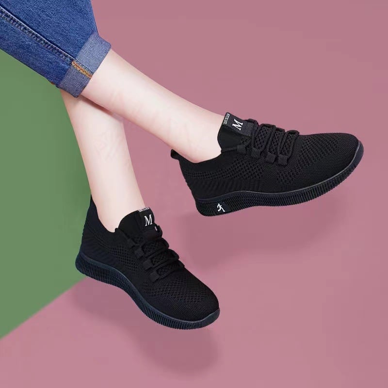 Pantofi casual pentru femei, respirați, talpă moale, pantofi de dans, Fly-Knit, stil coreean, roșii